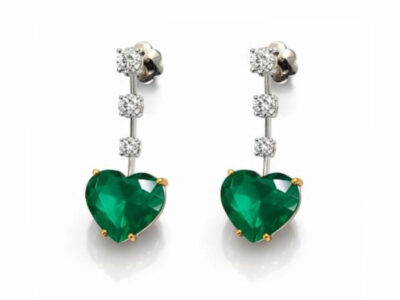 Emerald Diamond Earrings B