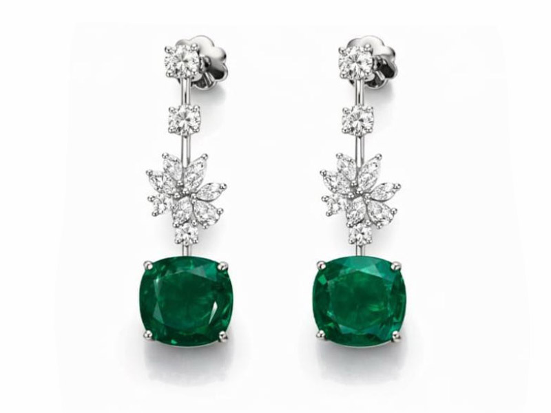 Emerald Diamond Earrings E