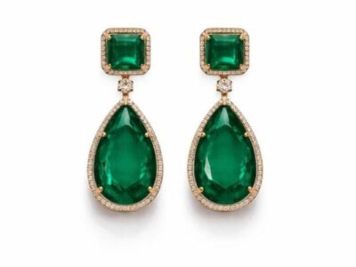 Emerald Diamond Earrings D
