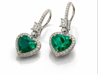 Emerald Diamond Earrings C