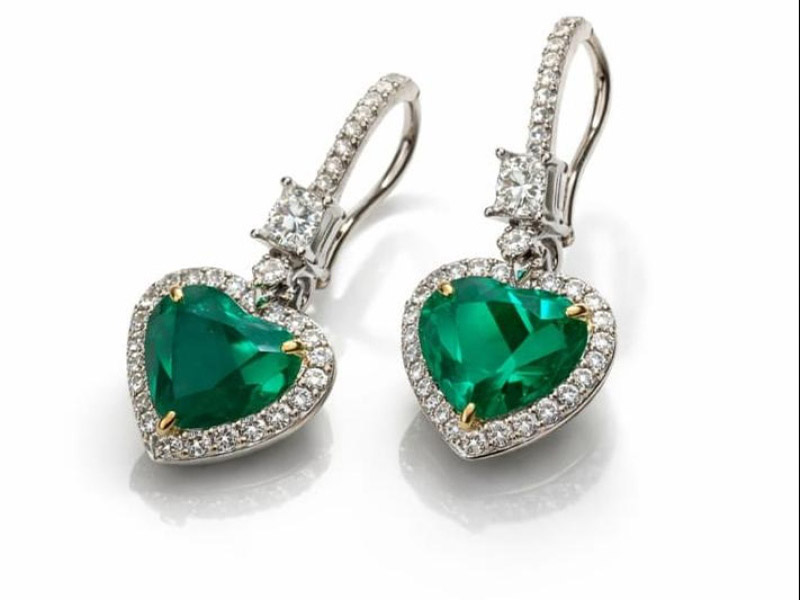 Emerald Diamond Earrings C