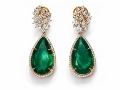Emerald Diamond Earrings A